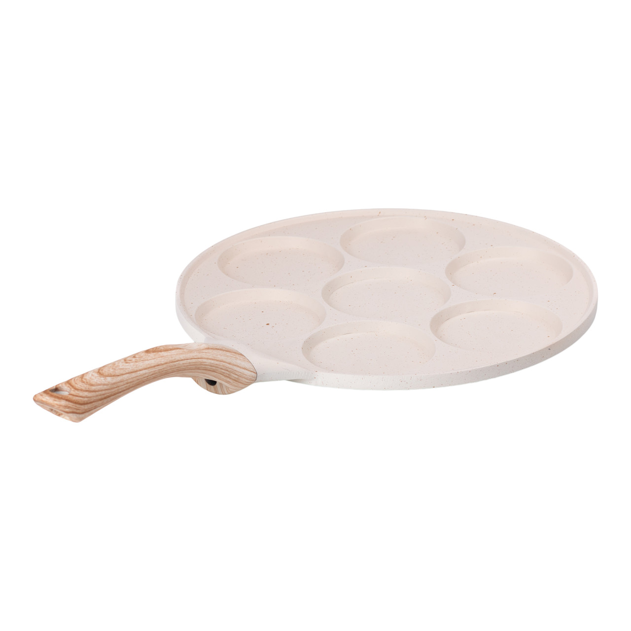 Сковорода з антипригарним покриттям 26 см для млинців, яєць та оладок 7-сегментна кругла бежева