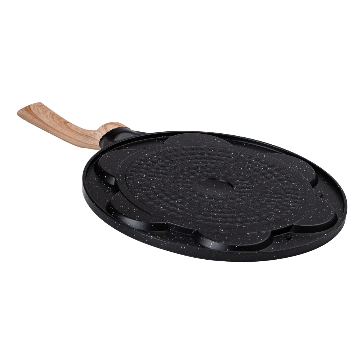 Сковорода з антипригарним покриттям 26 см для млинців, яєць та оладок, 7-секційна кругла чорна