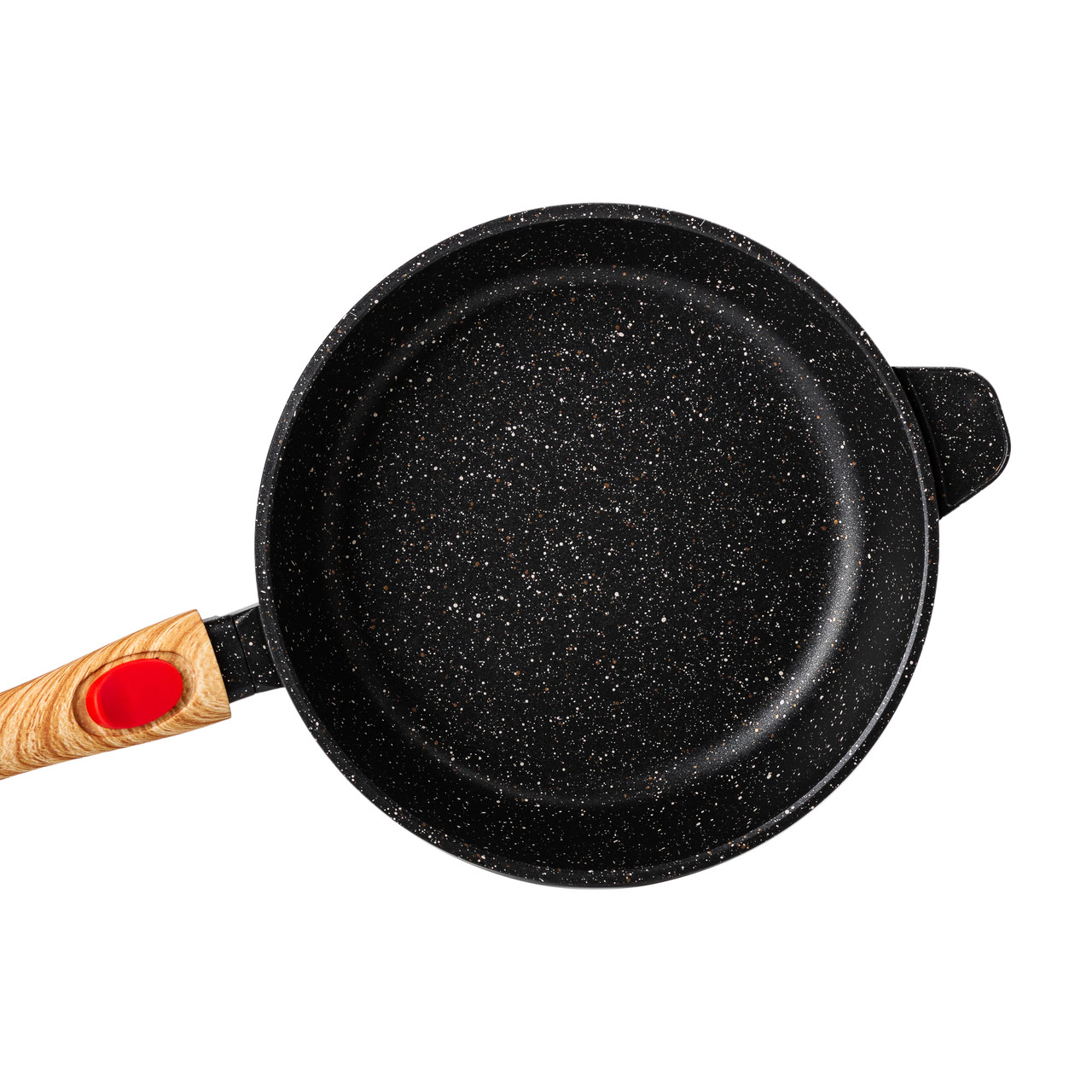 Алюмінієва глибока сковорода (2,4 л) зі скляною кришкою Ø 24 см Black MGC