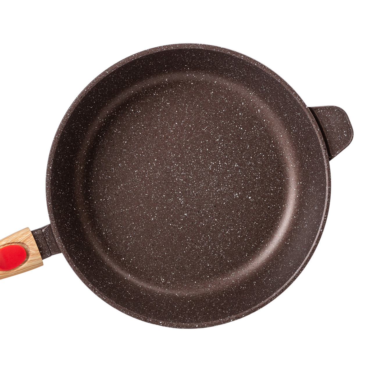 Сковорода алюмінієва 3.5 літра глибока зі скляною кришкою Ø 28 см кофейна MGC