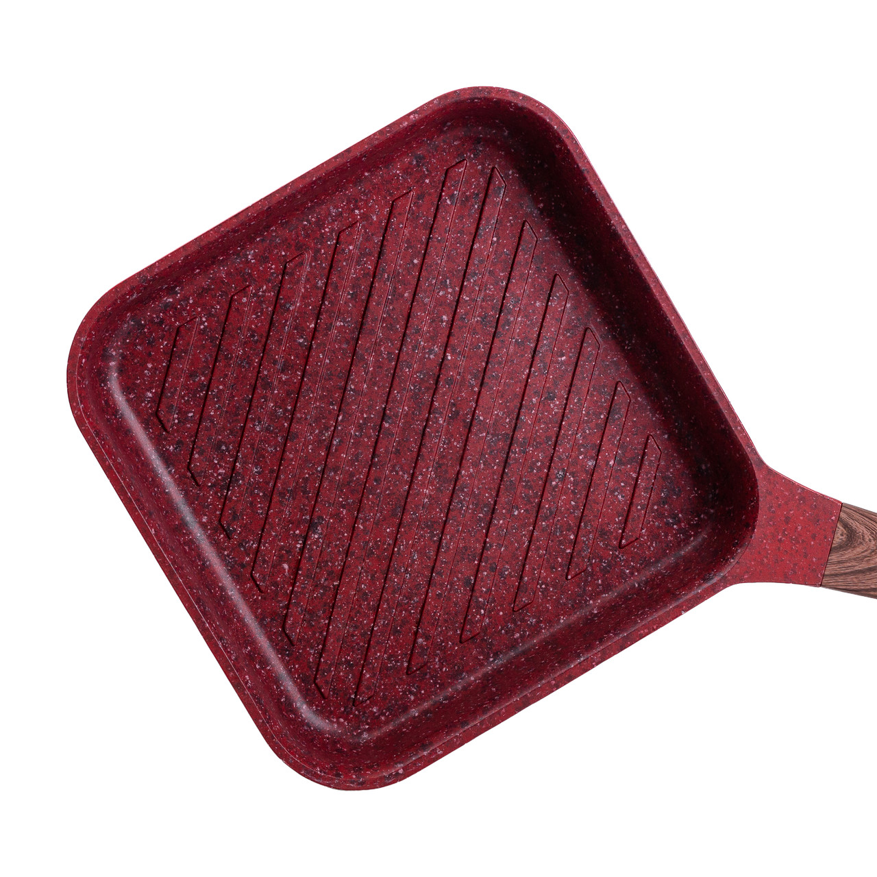 Сковорода-гриль алюмінієва, квадратна, 2,5 л, з антипригарним покриттям, 24 см MGC Red