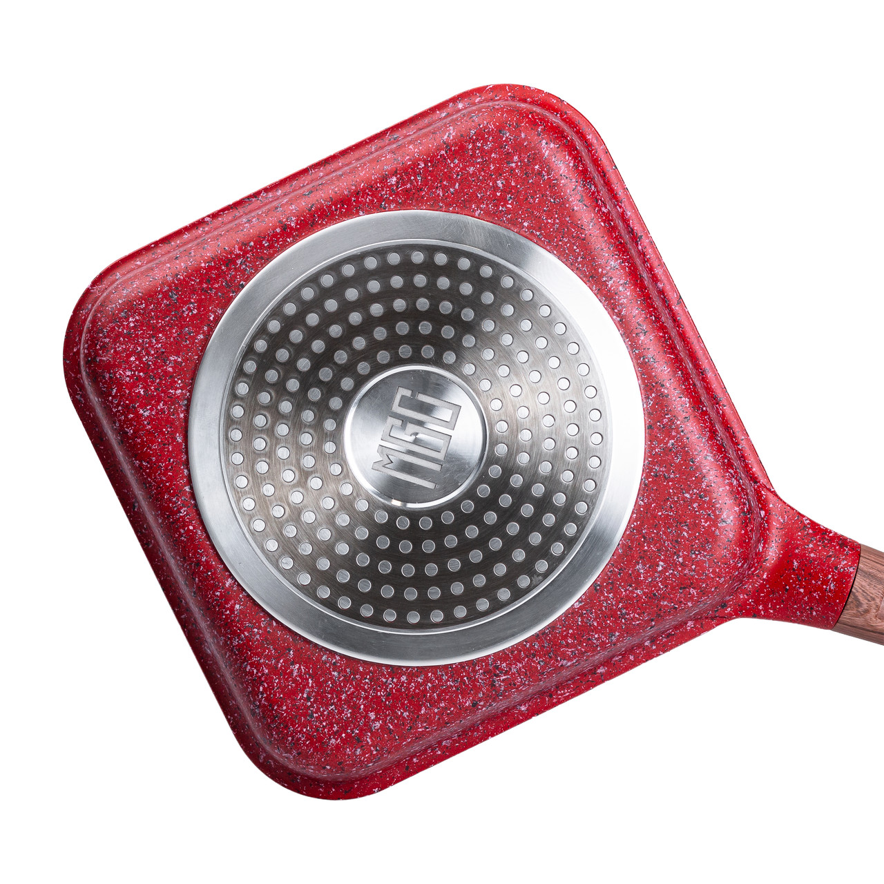 Сковорода-гриль алюмінієва, квадратна, 2,5 л, з антипригарним покриттям, 24 см MGC Red