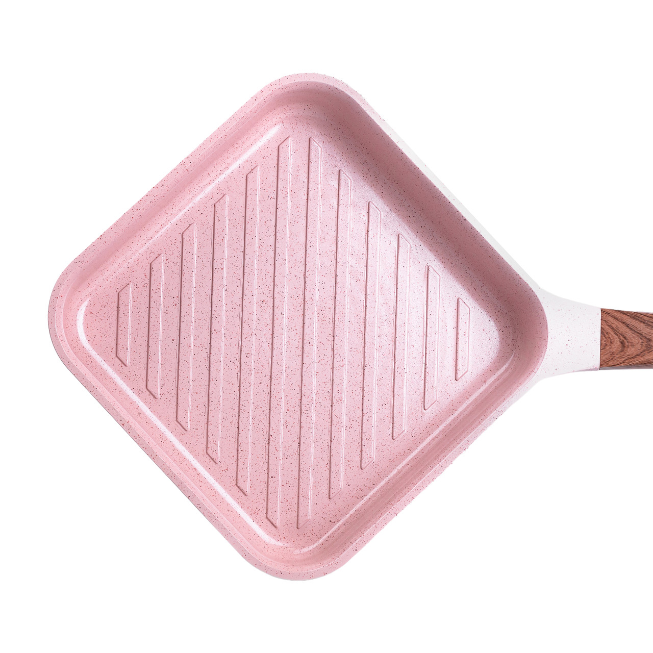 Сковорода-гриль алюмінієва, квадратна, 2,5 л, з антипригарним покриттям, 24 см MGC Pink