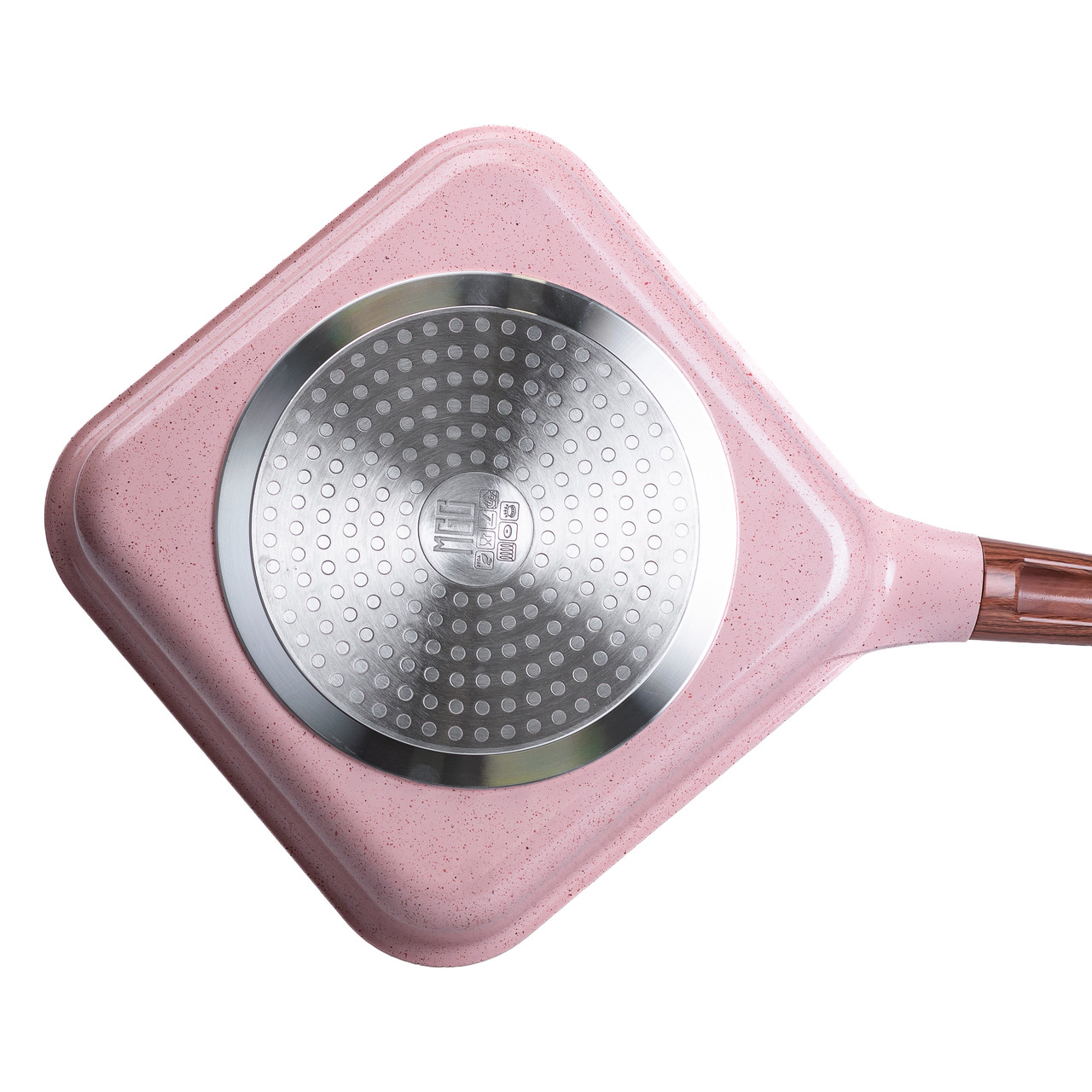 Сковорода-гриль алюмінієва, квадратна, 2,5 л, з антипригарним покриттям, 24 см MGC Pink