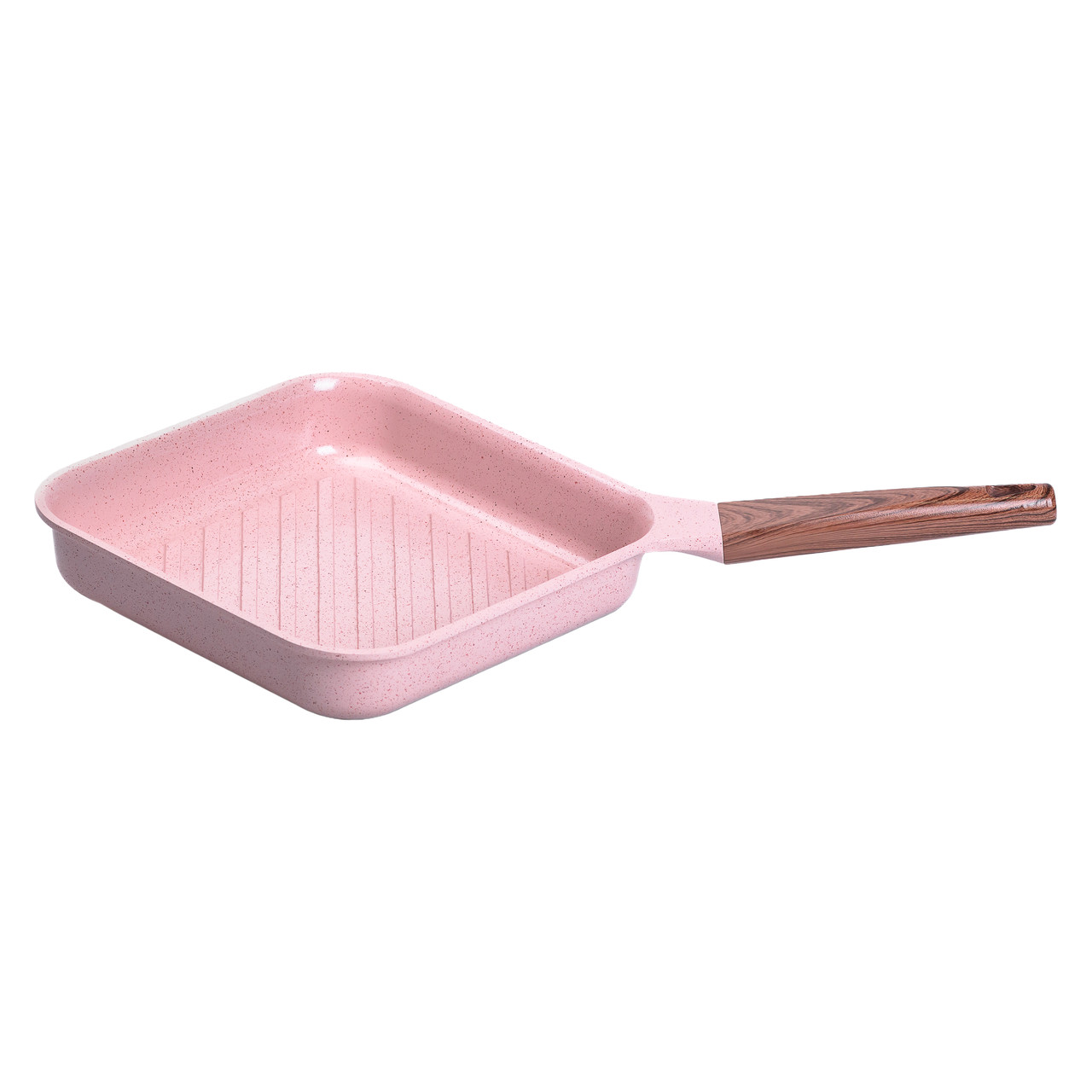 Сковорода-гриль алюмінієва, квадратна, 2,5 л, з антипригарним покриттям, 24 см MGC Pink