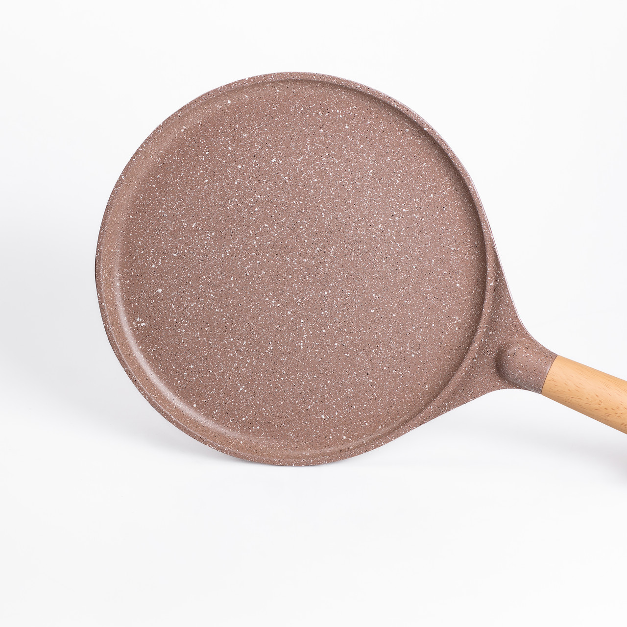 Алюмінієва млинцева сковорода з мармуровим антипригарним покриттям Ø 28 см, товсте дно MGC кавового кольору