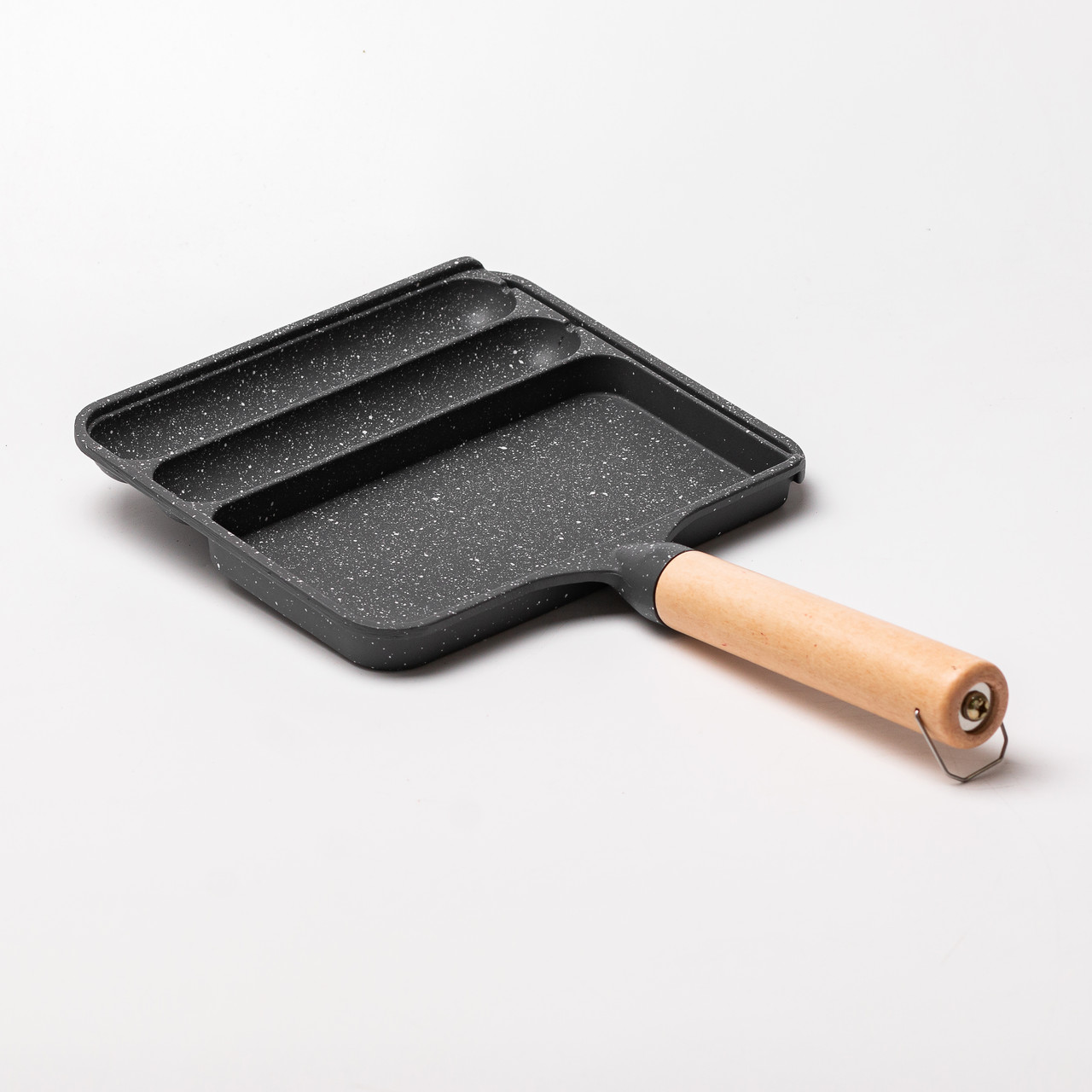 Сковорода прямокутна на 3 секції з антипригарним покриттям сіра