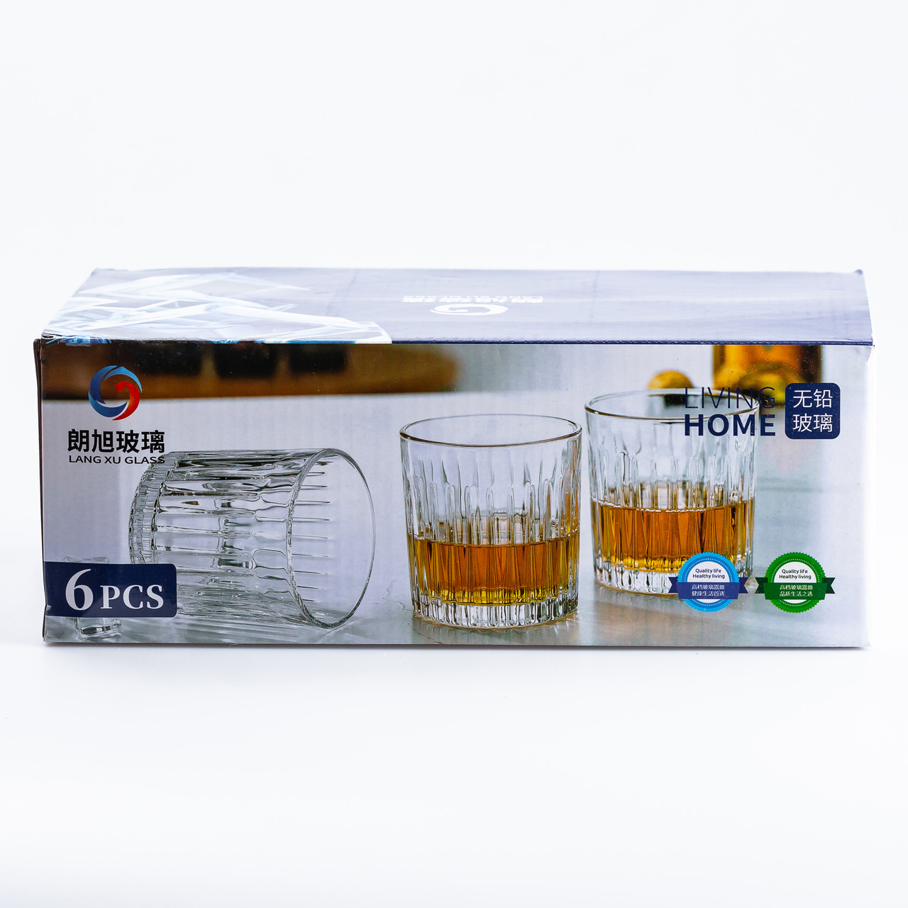 Набір склянок для віскі 6 штук по 310 мл прозорий