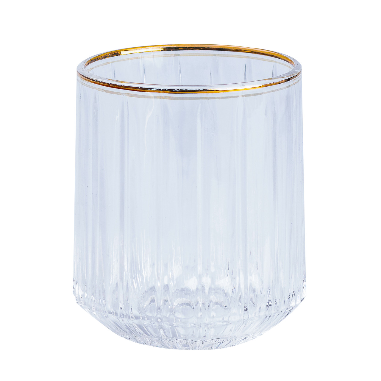 Набір склянок скляних 6 штук по 315 мл прозорий із золотим обідком