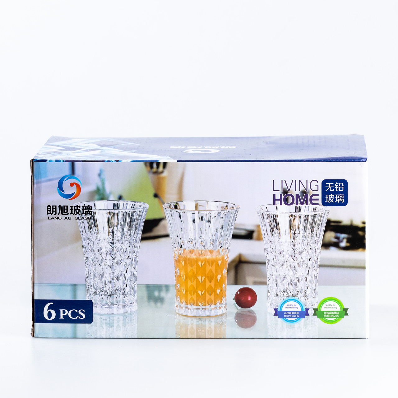 Склянки скляні набір із 6 штук по 380 мл прозорі