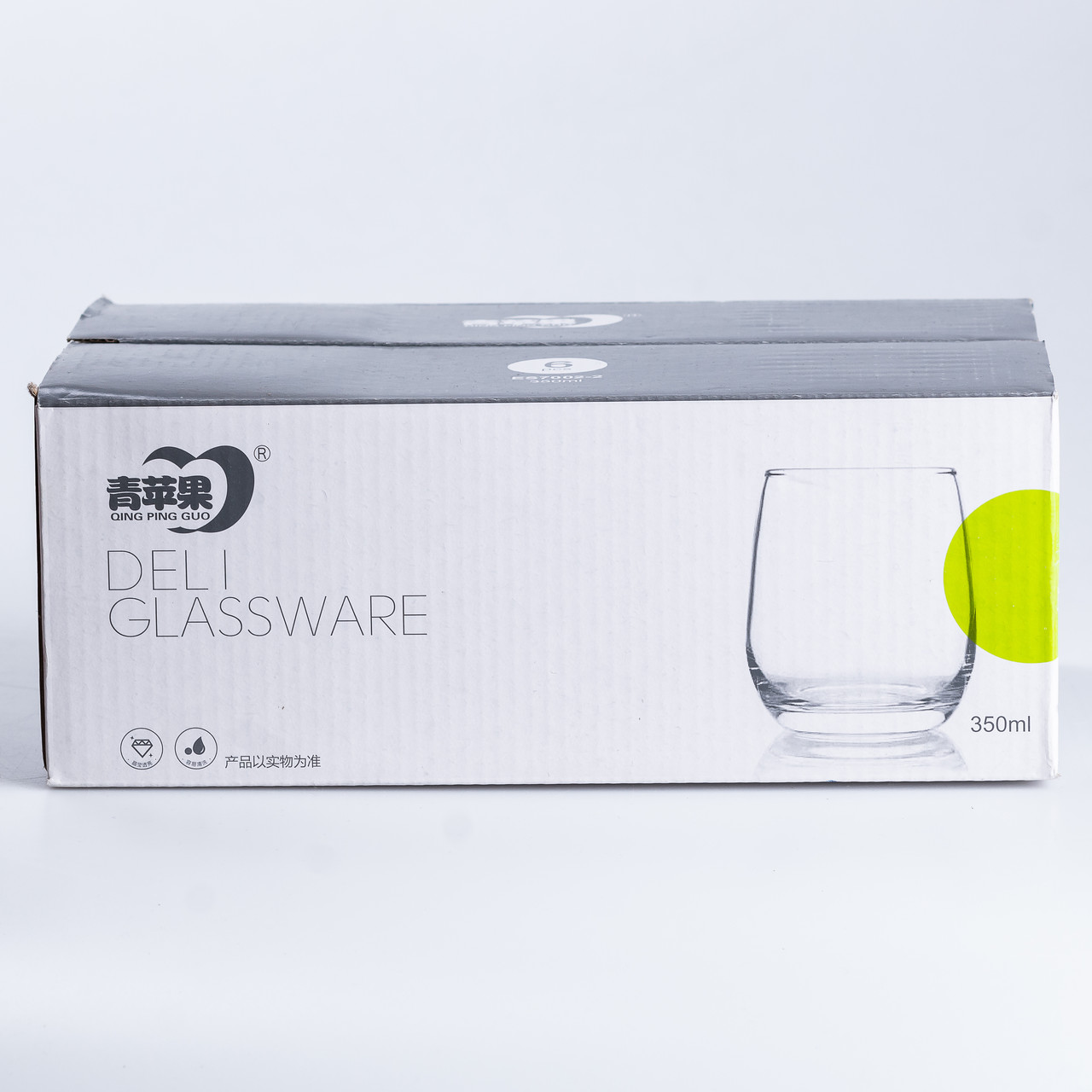 Набір склянок 6 штук по 350 мл скляний прозорий