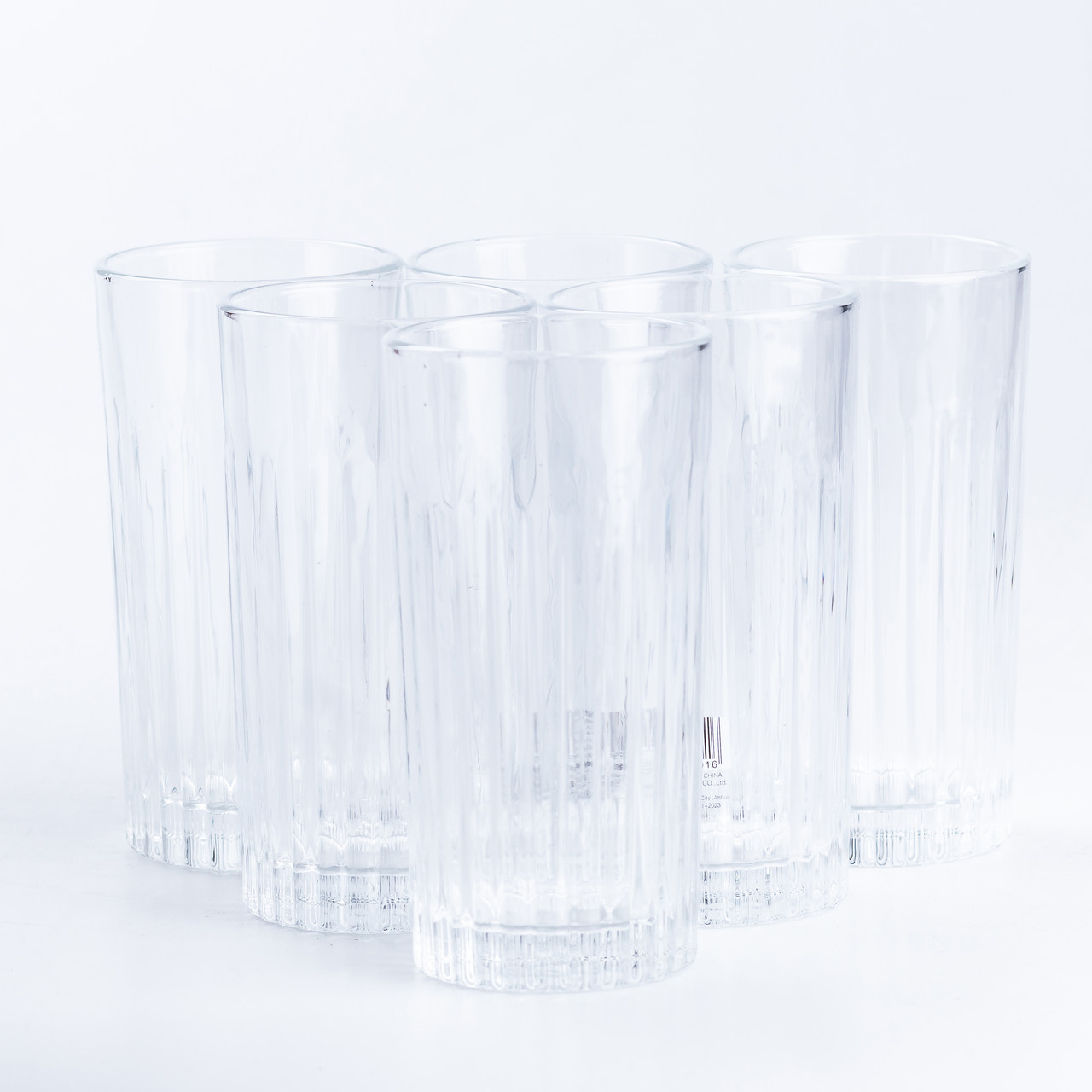 Набір склянок скляних із 6 штук по 360 мл прозорий