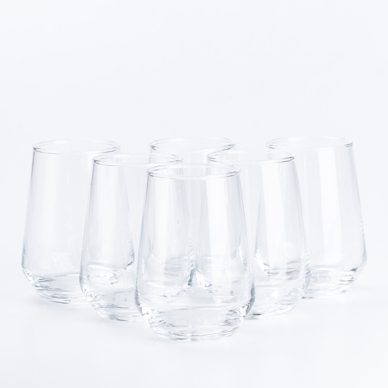 Набір склянок 6 штук по 390 мл скляний прозорий