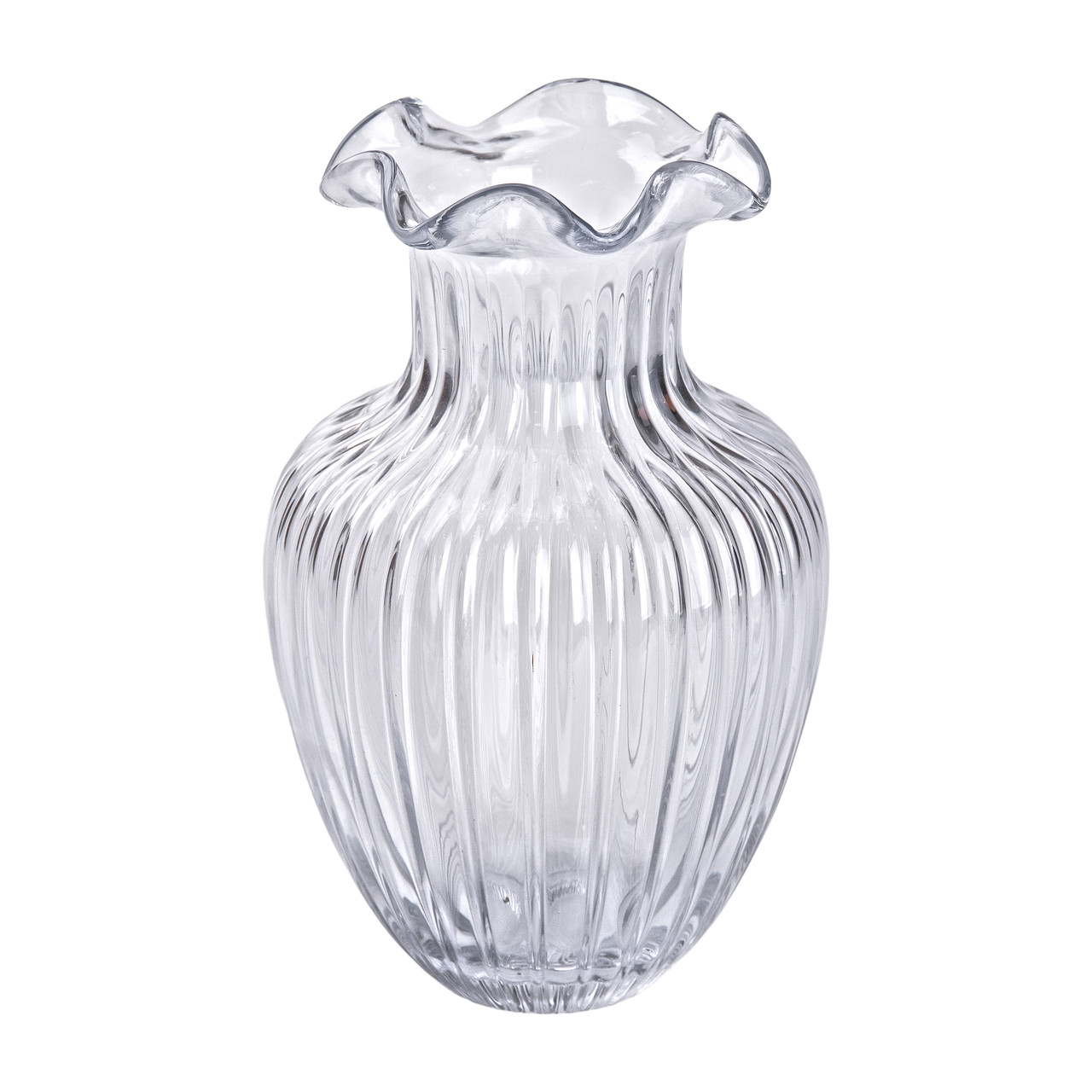 Фігурна скляна ваза 21,5 см для квітів і декору