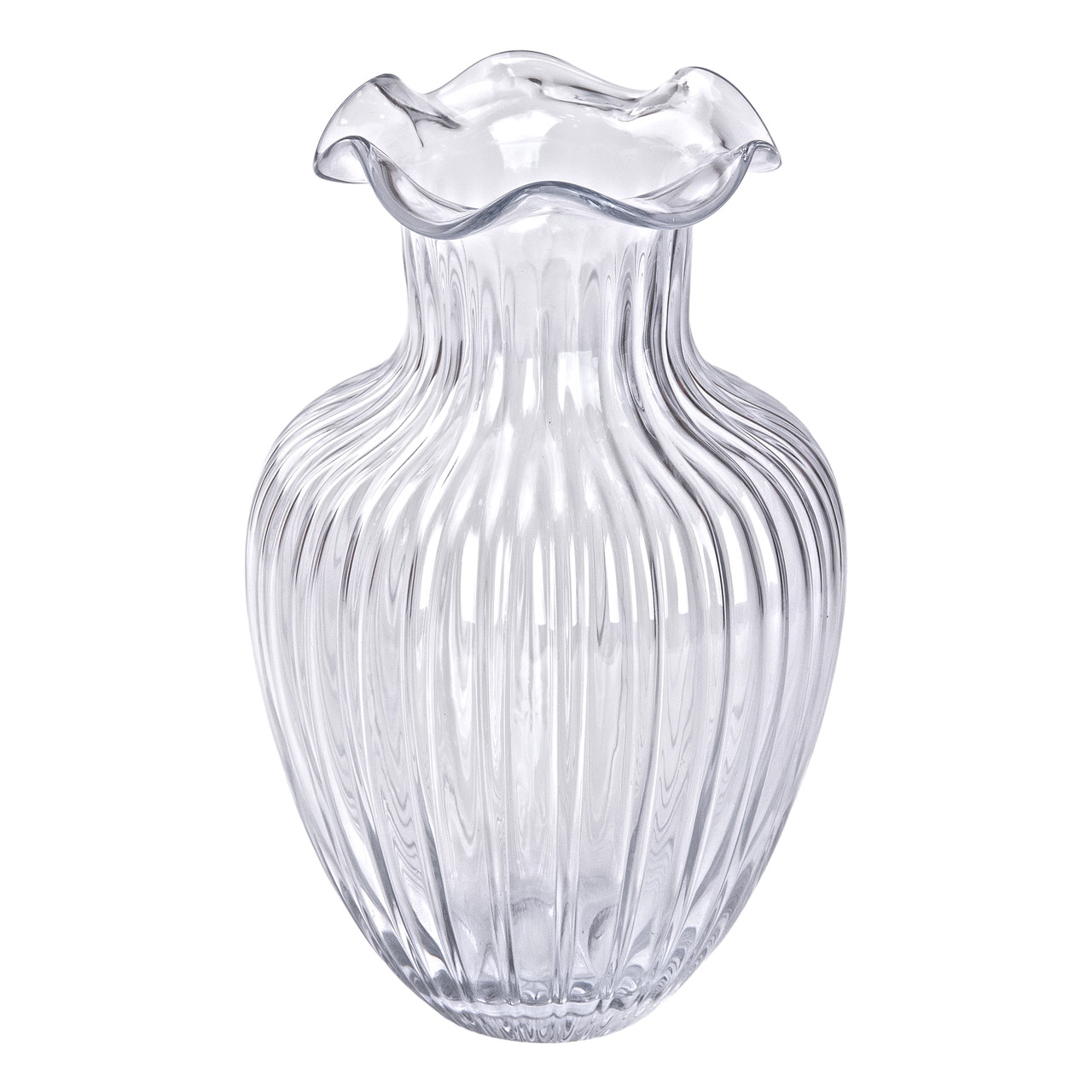 Фігурна декоративна скляна ваза 24,5 см для квітів