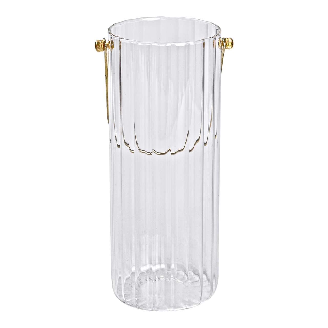 Декоративна скляна ваза для квітів з ручкою 29 см