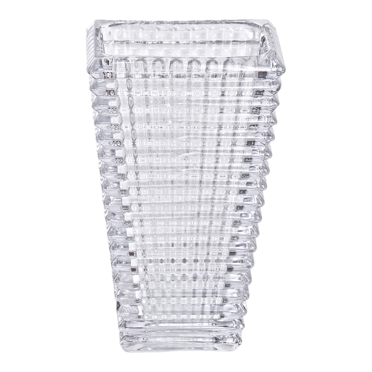 Прямокутна декоративна ваза для квітів із скла, 17 см.