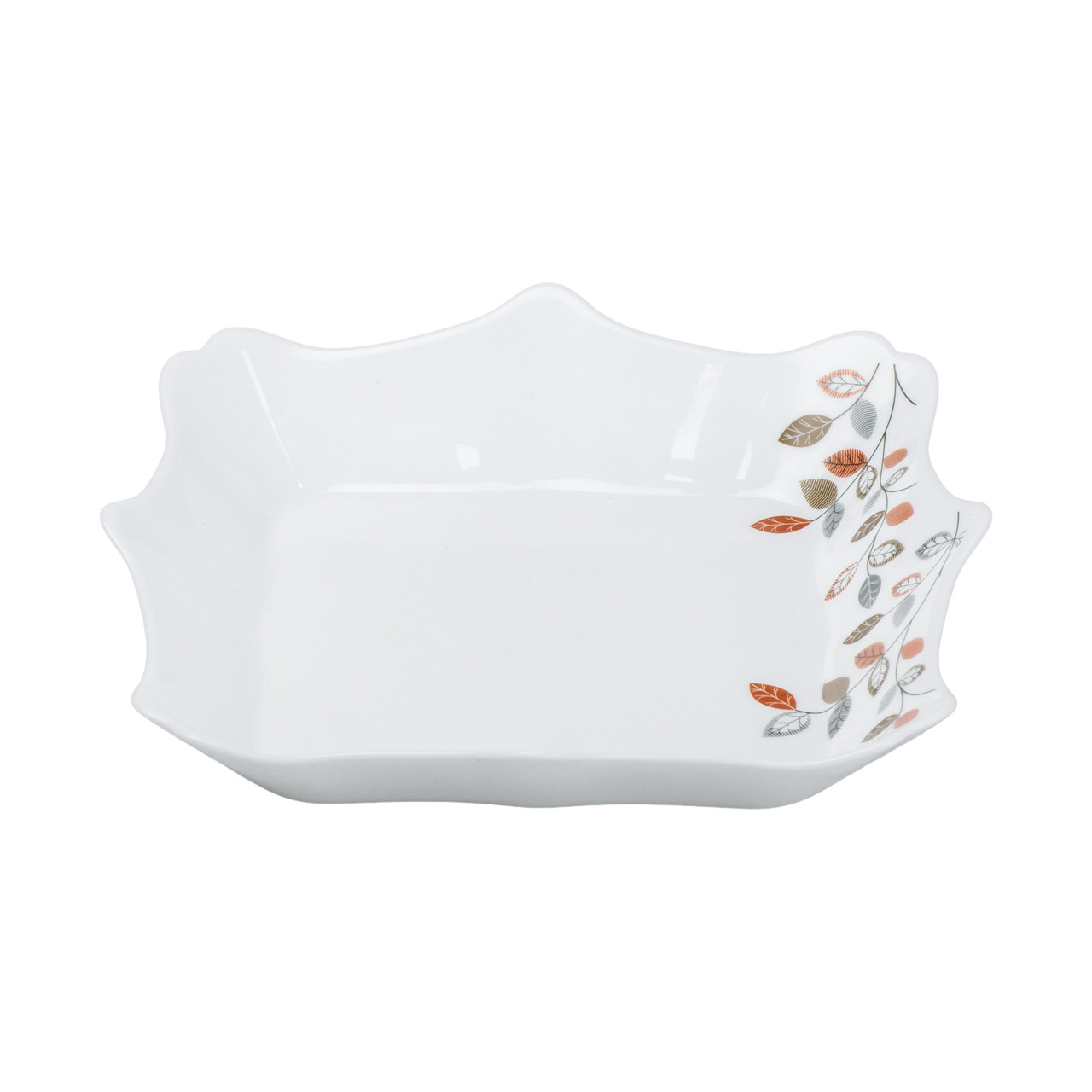 Столовий сервіз керамічних квадратних тарілок на 6 персон 24 предмети білий