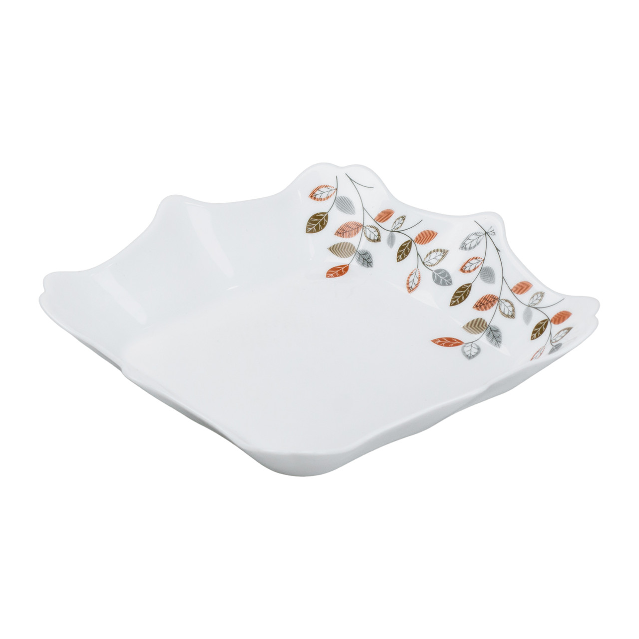 Столовий сервіз керамічних квадратних тарілок на 6 персон 24 предмети білий