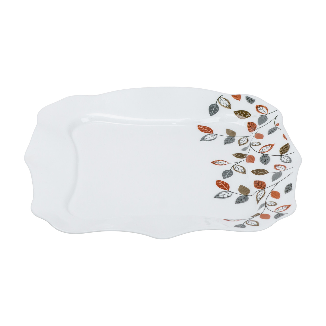 Столовий сервіз керамічних квадратних тарілок на 6 персон 24 предмети білий