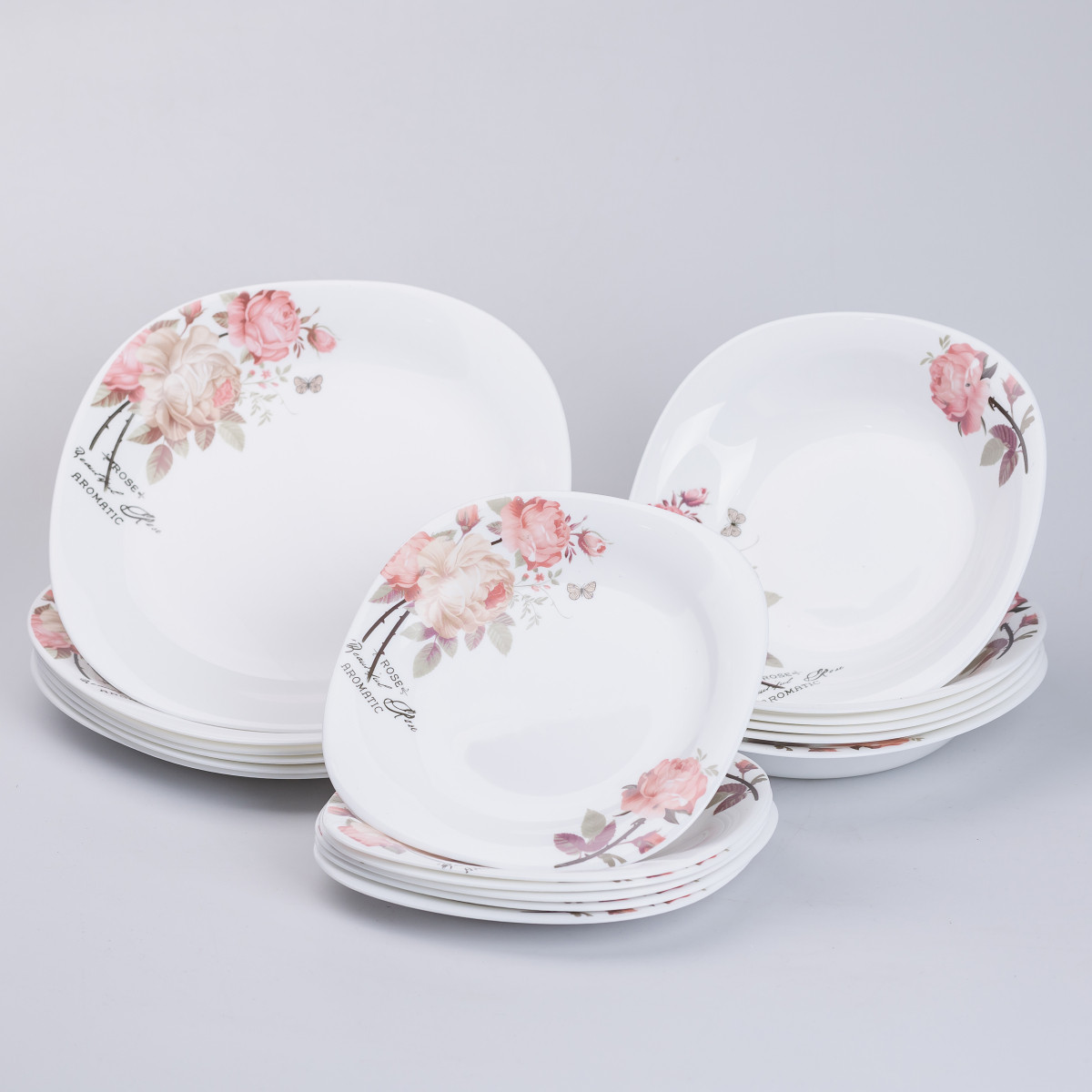 Столовий сервіз керамічний на 6 персон 18 тарілок білий