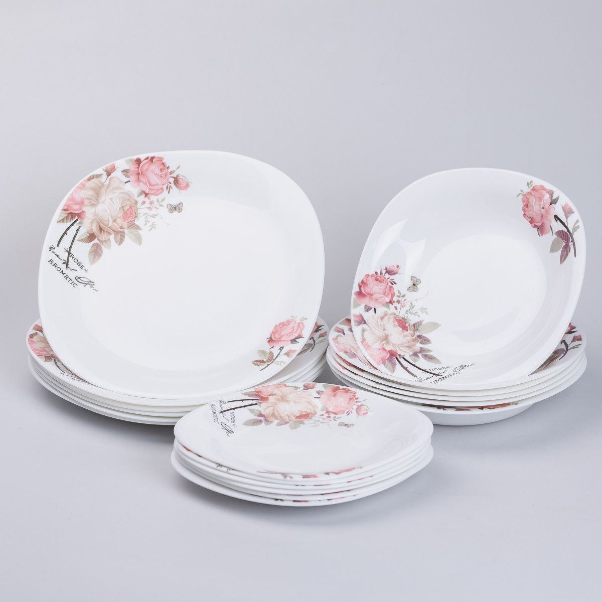 Столовий сервіз керамічний на 6 персон 18 тарілок білий