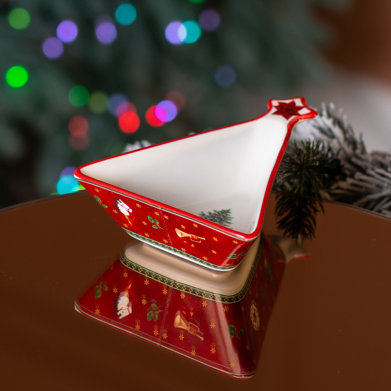 Салатниця у формі ялинки 14.5×12 см новорічна