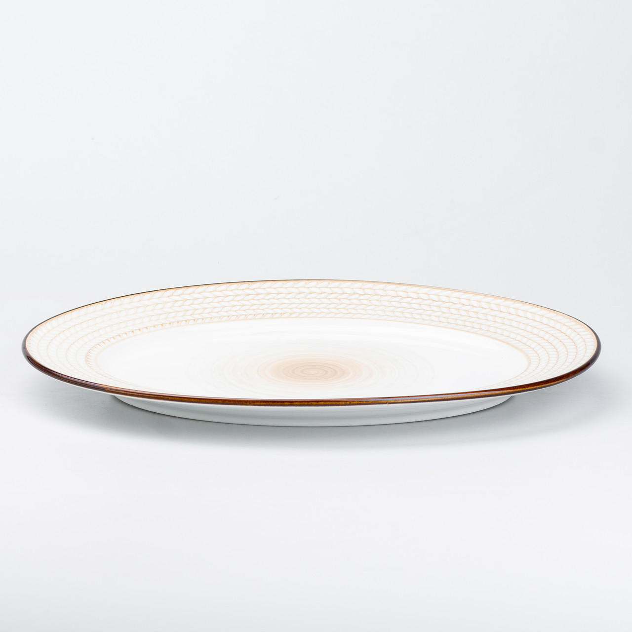 Блюдо керамічне 33.5х24.5 см овальне біле