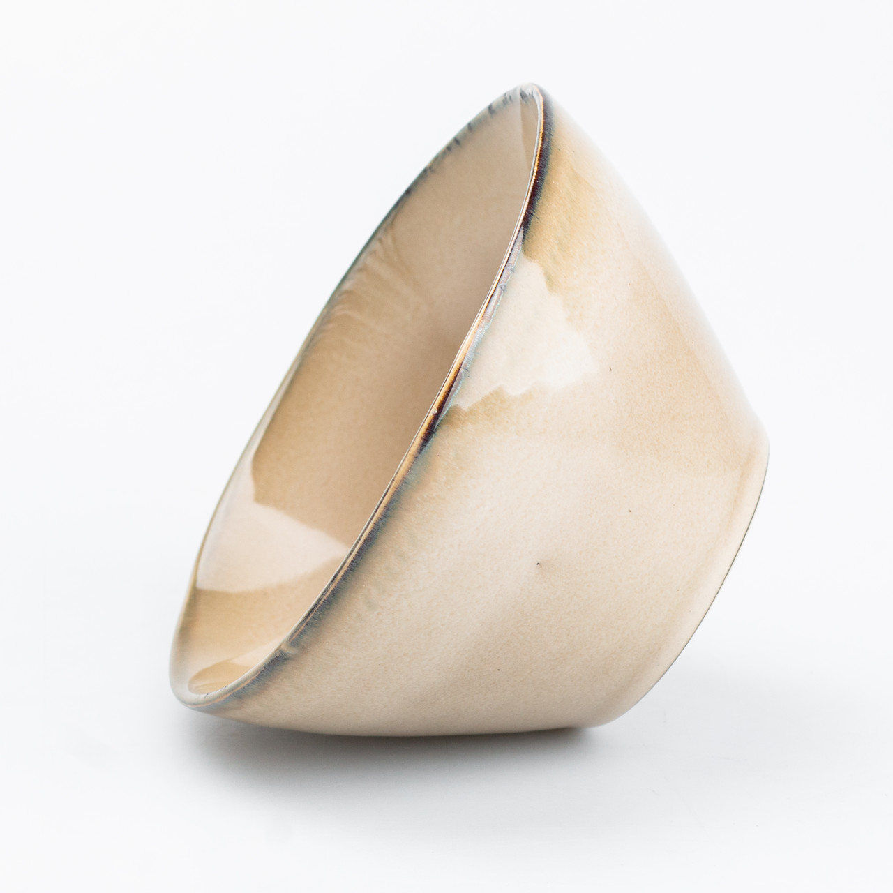 Тарілка глибока 500 мл кругла керамічна бежева