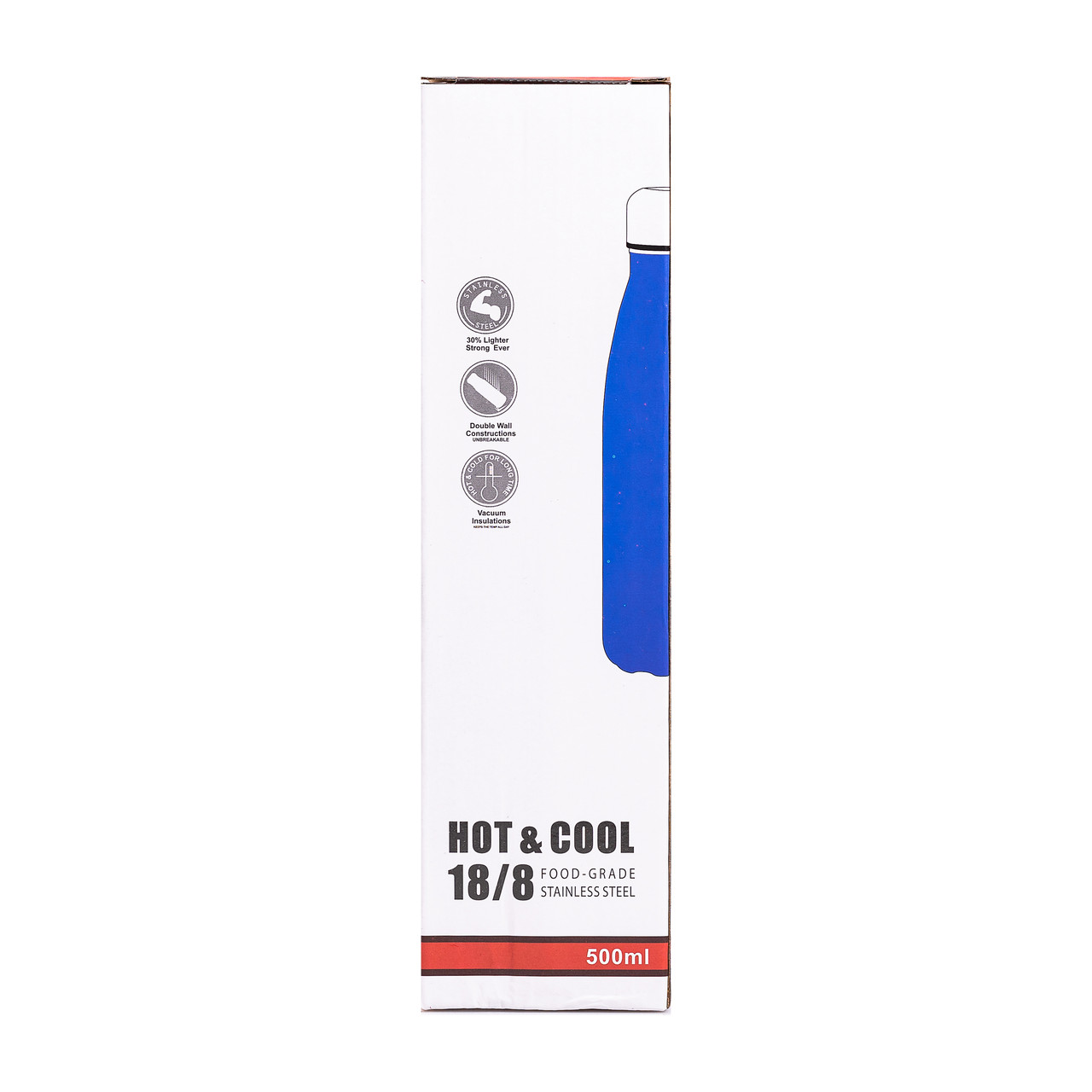 Термопляшка з нержавіючої сталі 500 мл рожевий металік