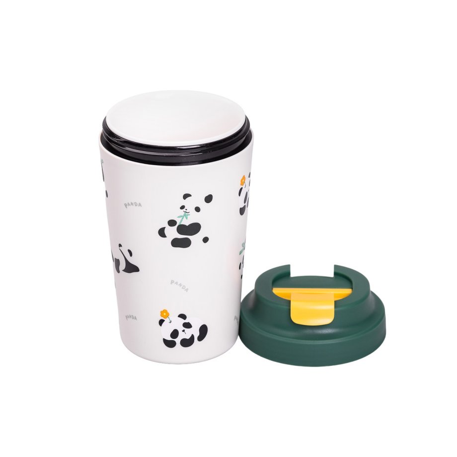 Термочашка Panda з керамічною колбою 380 мл Зелена