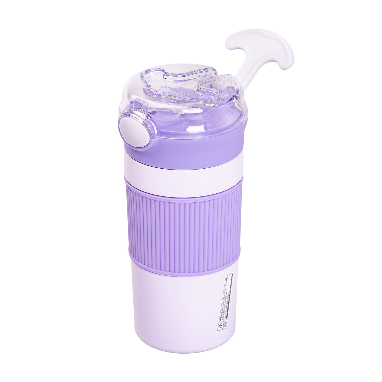 Термочашка з трубочкою 400 мл бузкова