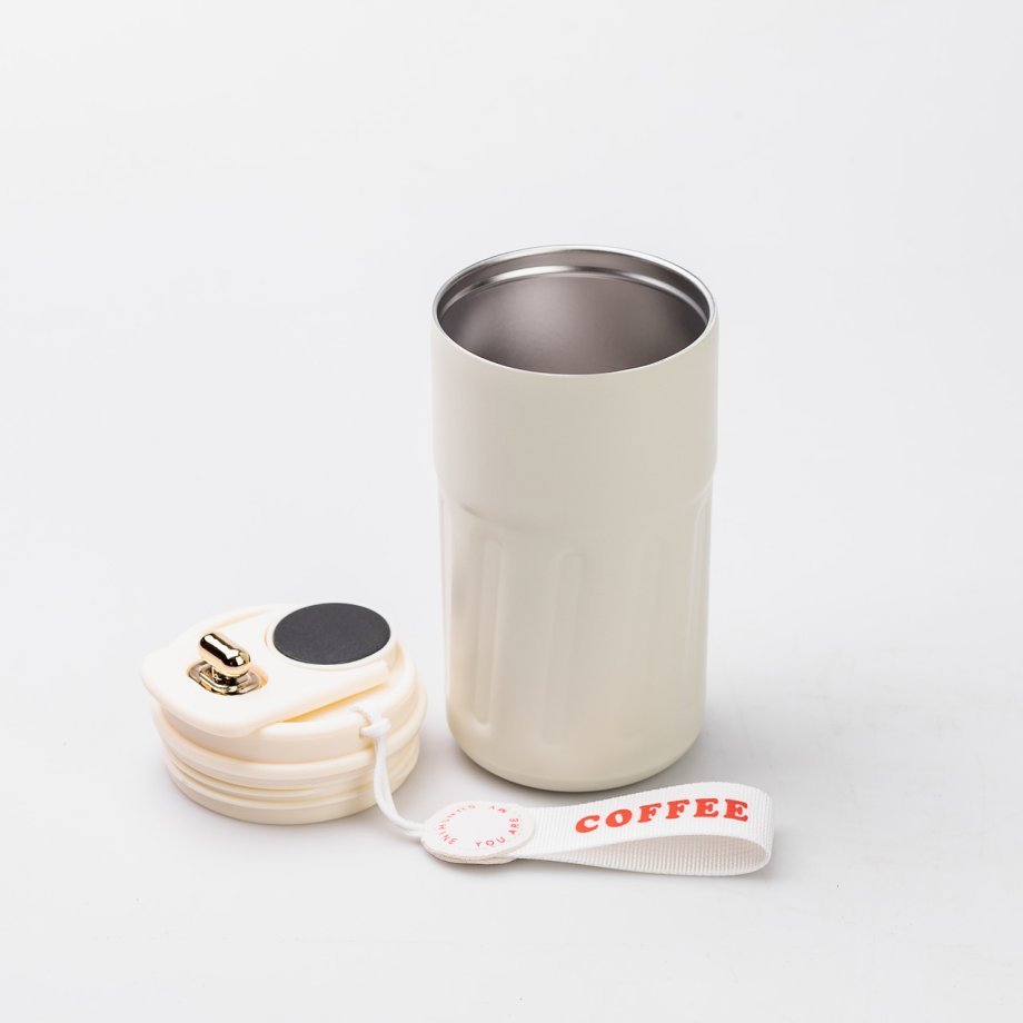 Термочашка Coffee з датчиком температури 500 мл біла