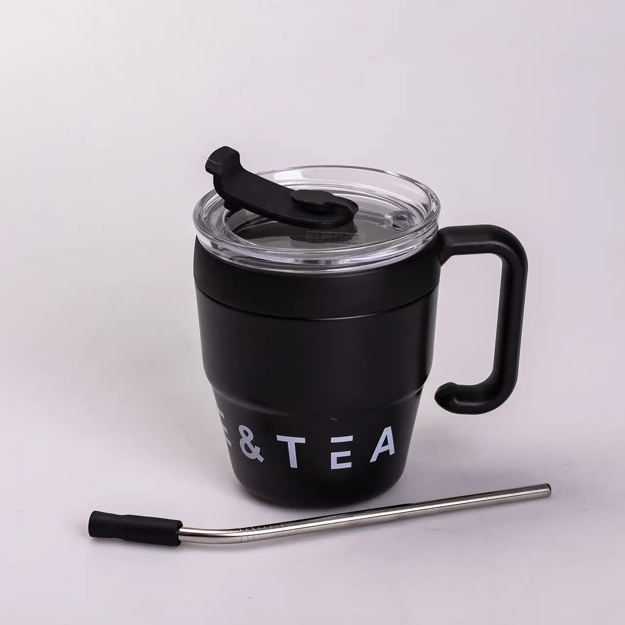 Термочашка Coffee & Tea з трубочкою чорна