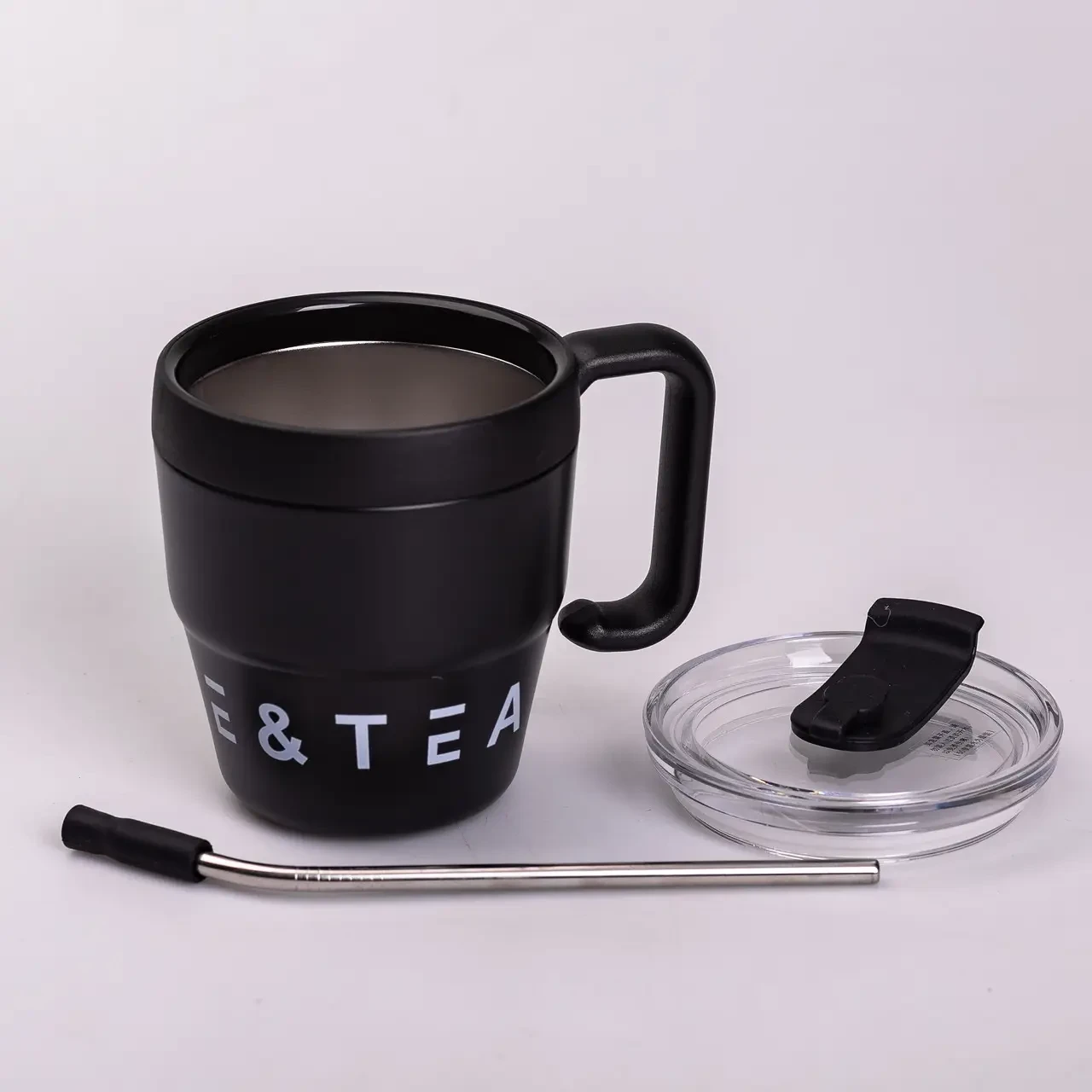 Термочашка Coffee & Tea з трубочкою чорна