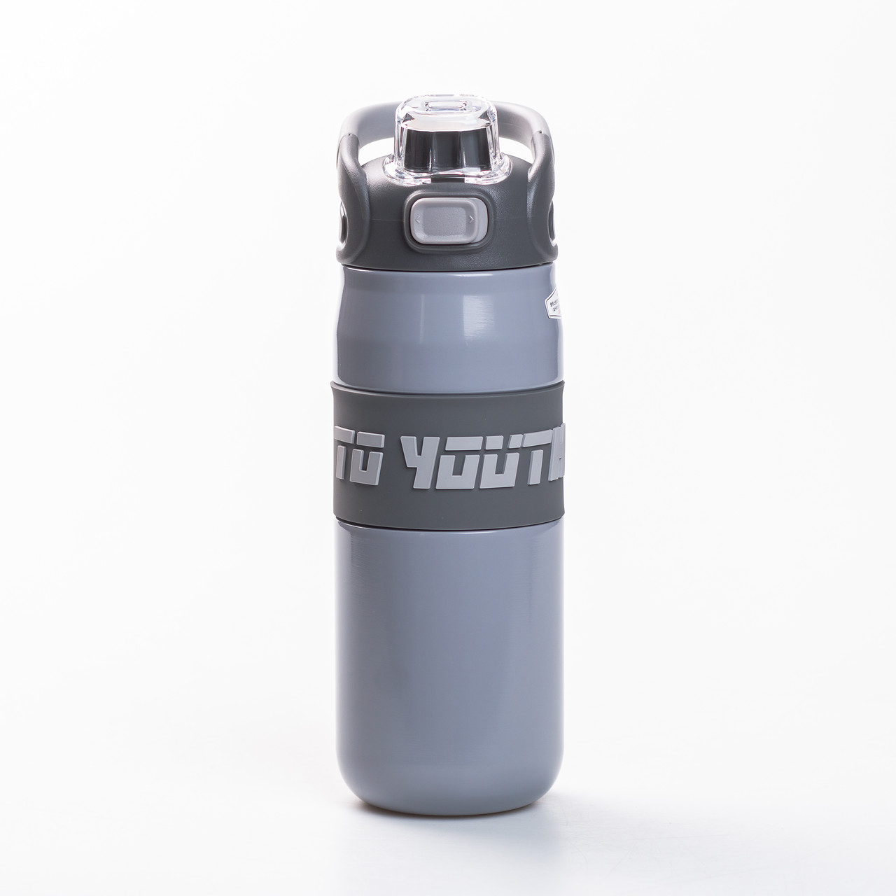 Термос спортивний з мундштуком 680 мл сірий