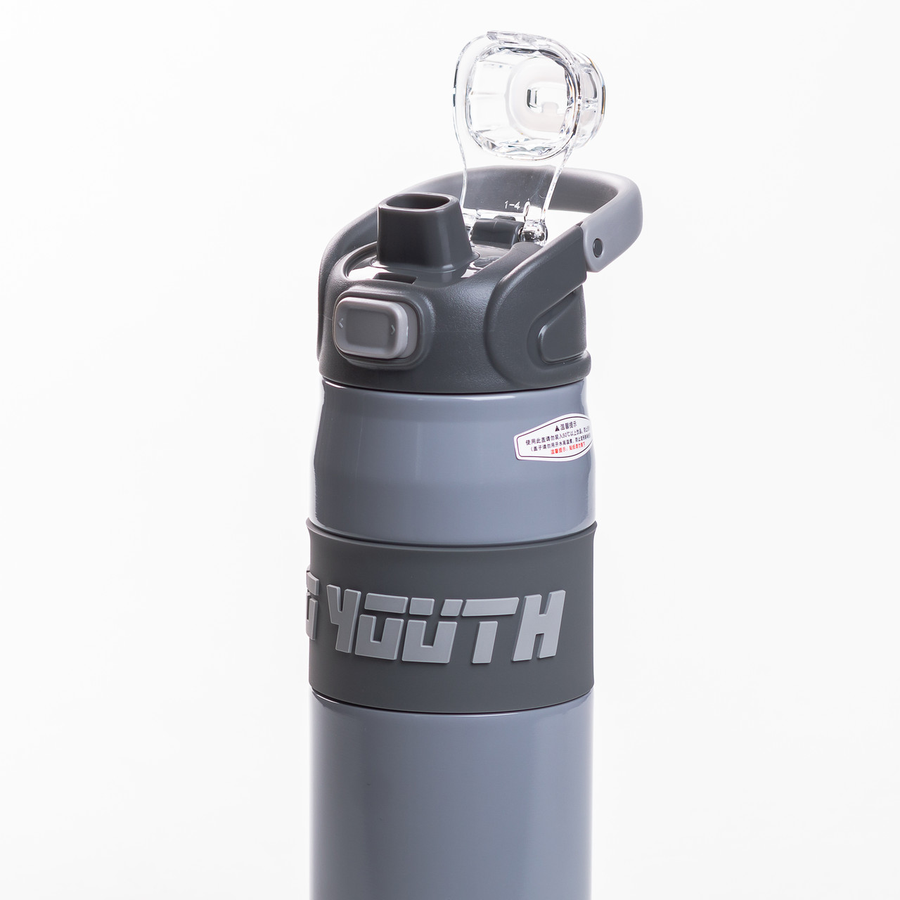 Термос спортивний з мундштуком 680 мл сірий