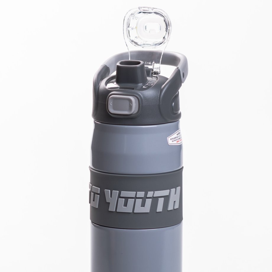 Термос спортивний з мундштуком 680 мл сірий