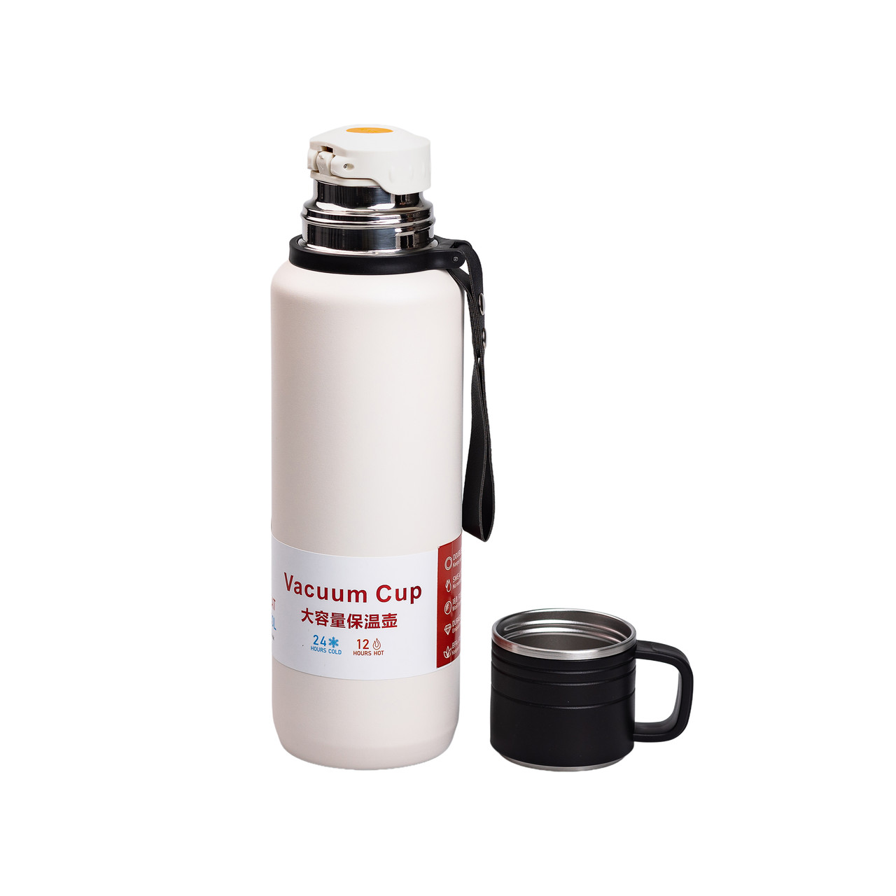 Термос із нержавіючої сталі із заварником 1 л білий