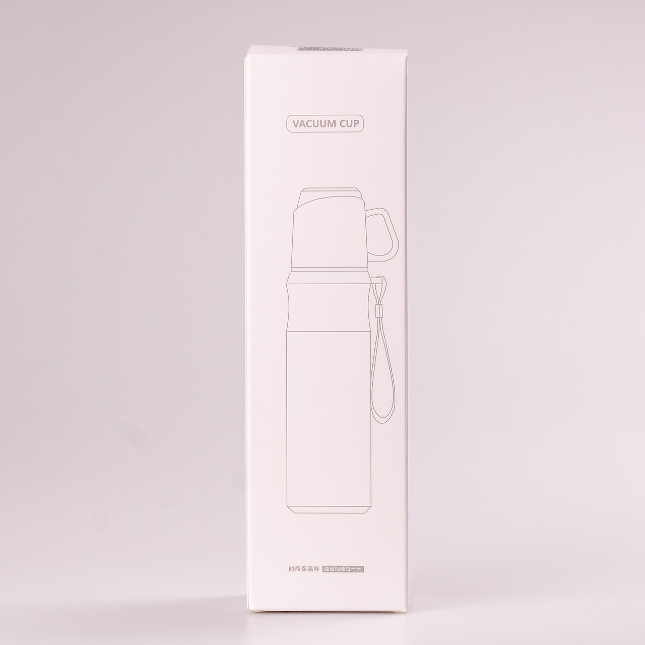 Термос з чашкою та ремінцем 600 мл з металевою колбою Синій