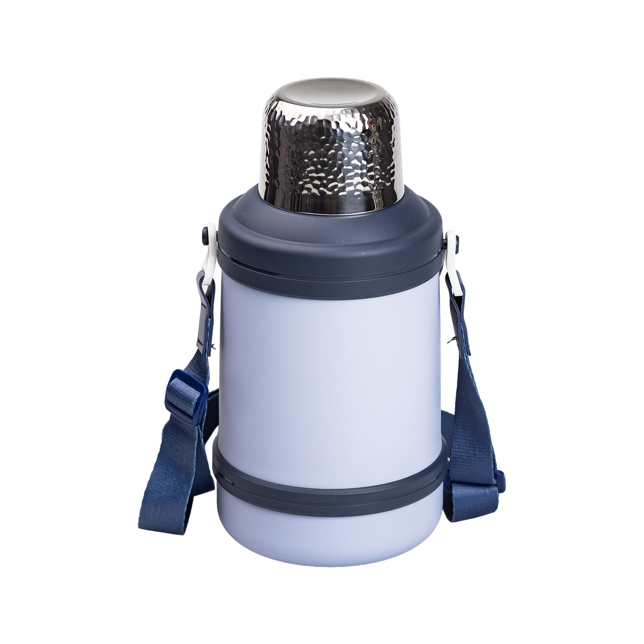 Термос Vacuum Cup 1.5 літра з ремінцем і складною ручкою темно-синій