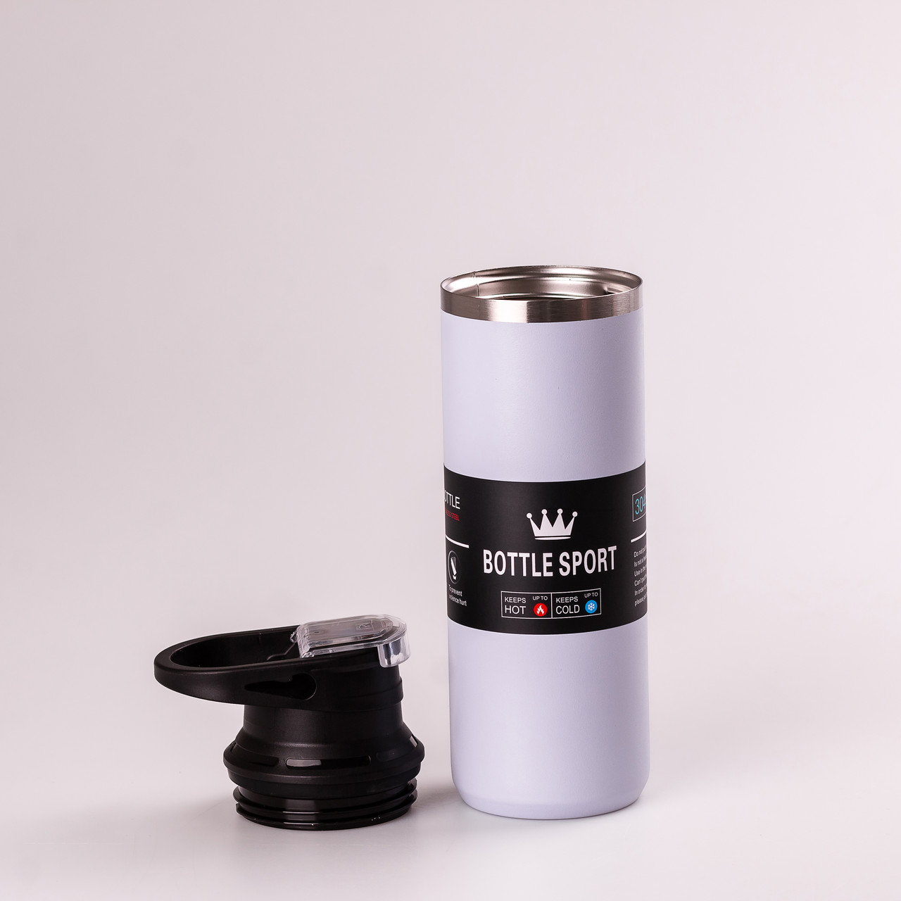 Термос з напувалкою та ручкою 550 мл з нержавіючої сталі Фіолетовий