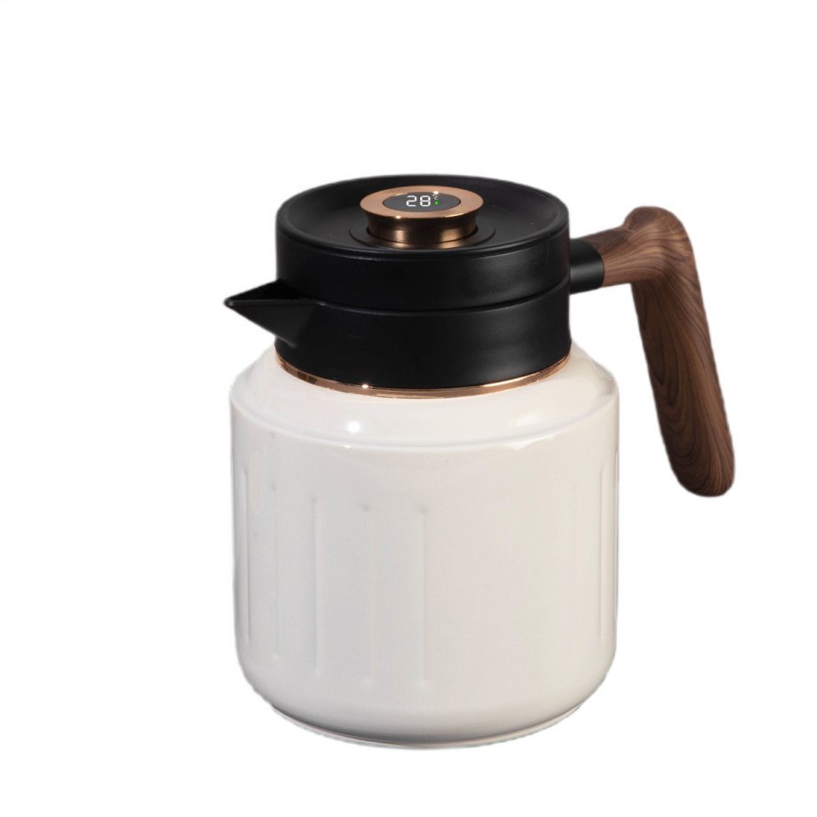 Чайник термос з індикатором температури та заварником 1 л білий