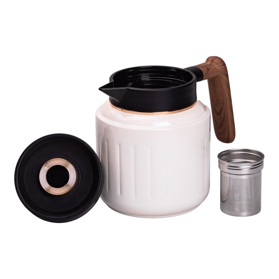 Чайник термос з індикатором температури та заварником 1 л білий