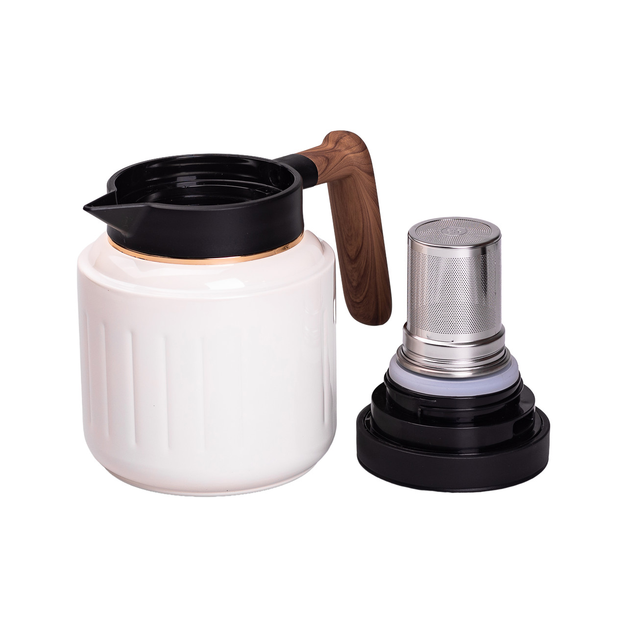 Чайник термос з індикатором температури та заварником 1 л білий