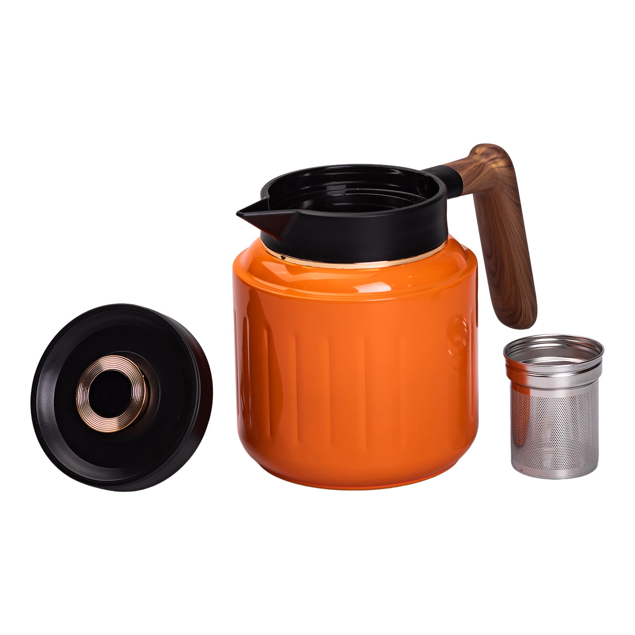 Чайник термос з індикатором температури та заварником 1 л помаранчевий