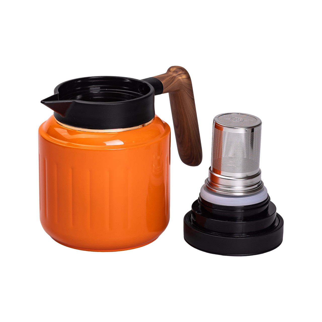 Чайник термос з індикатором температури та заварником 1 л помаранчевий