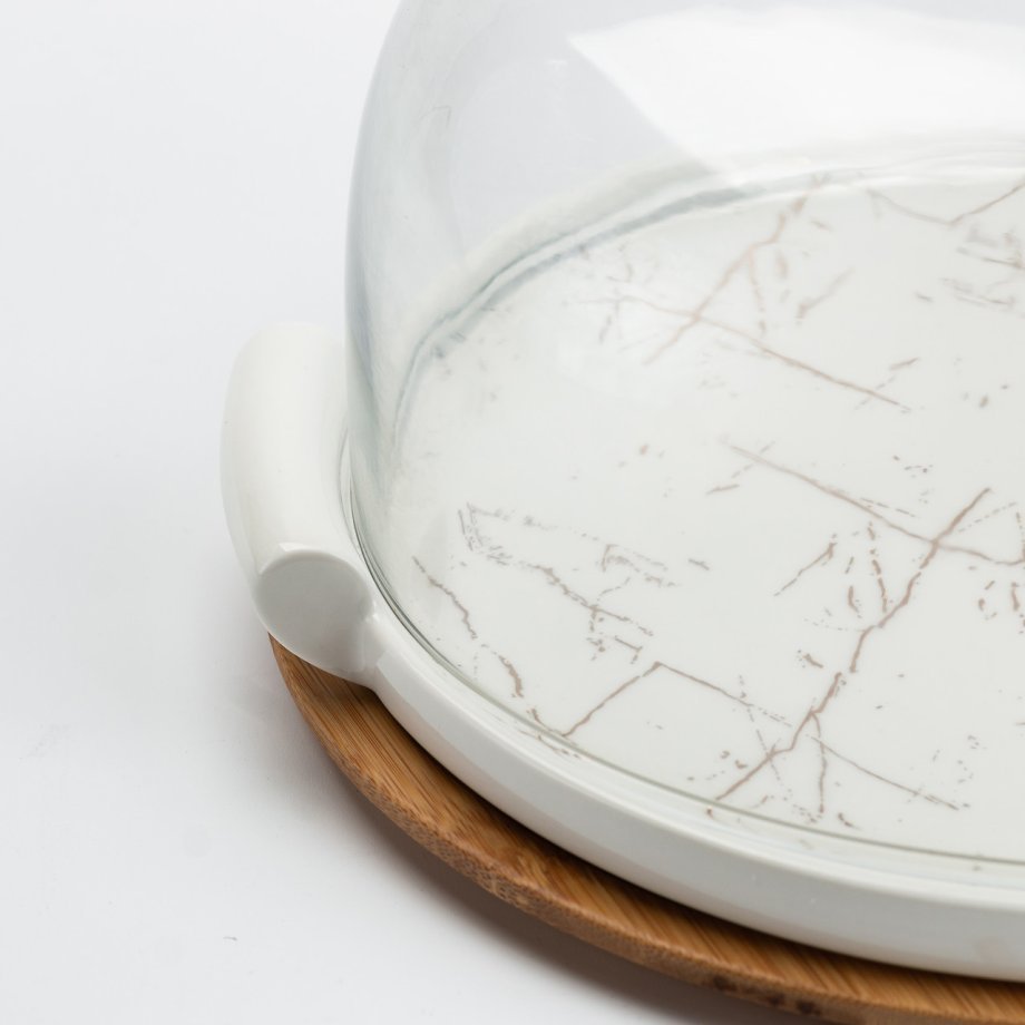 Тортівниця керамічна зі скляною кришкою 29 см