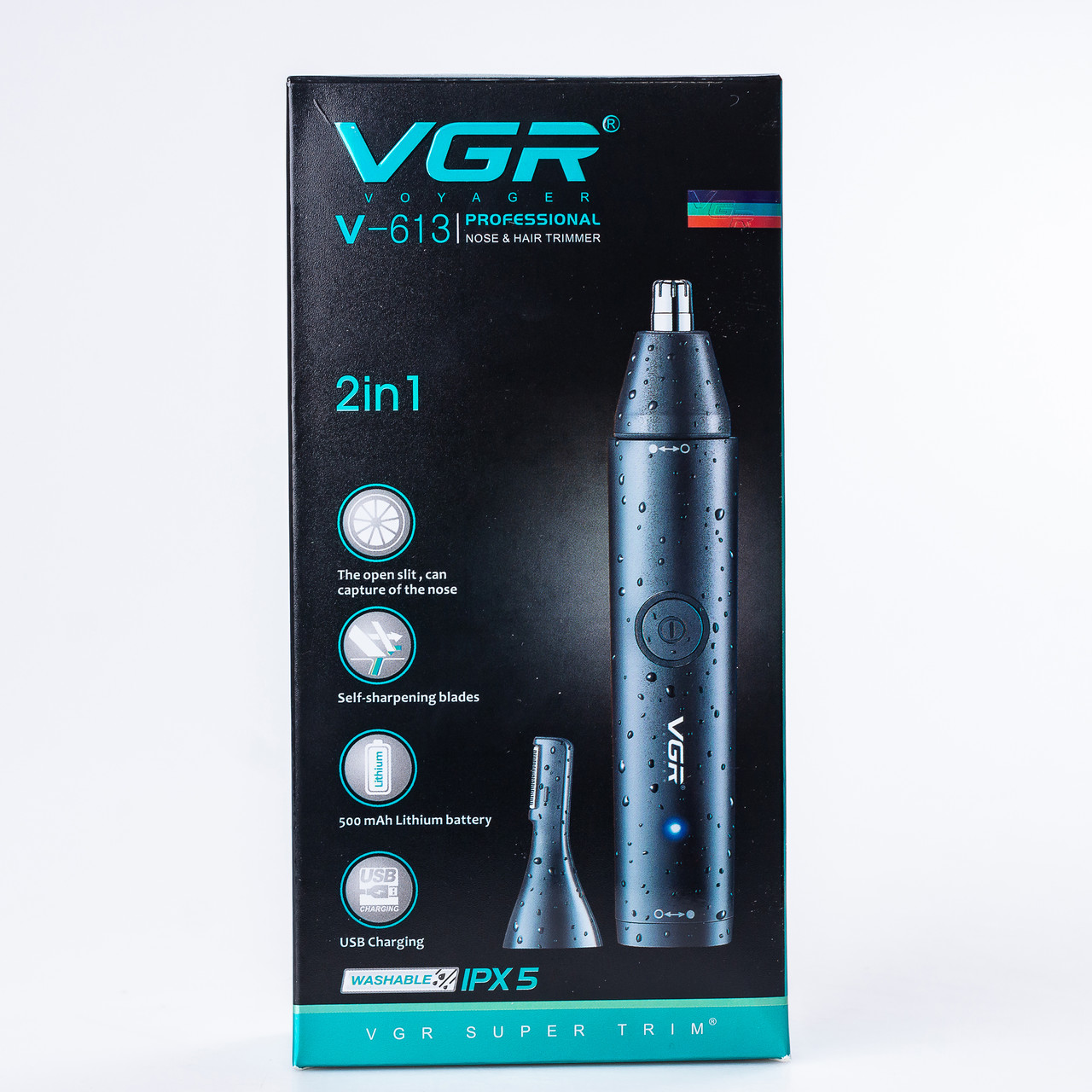 Тример для носата  вух VGR V-613 акумуляторний 5 Вт з насадками