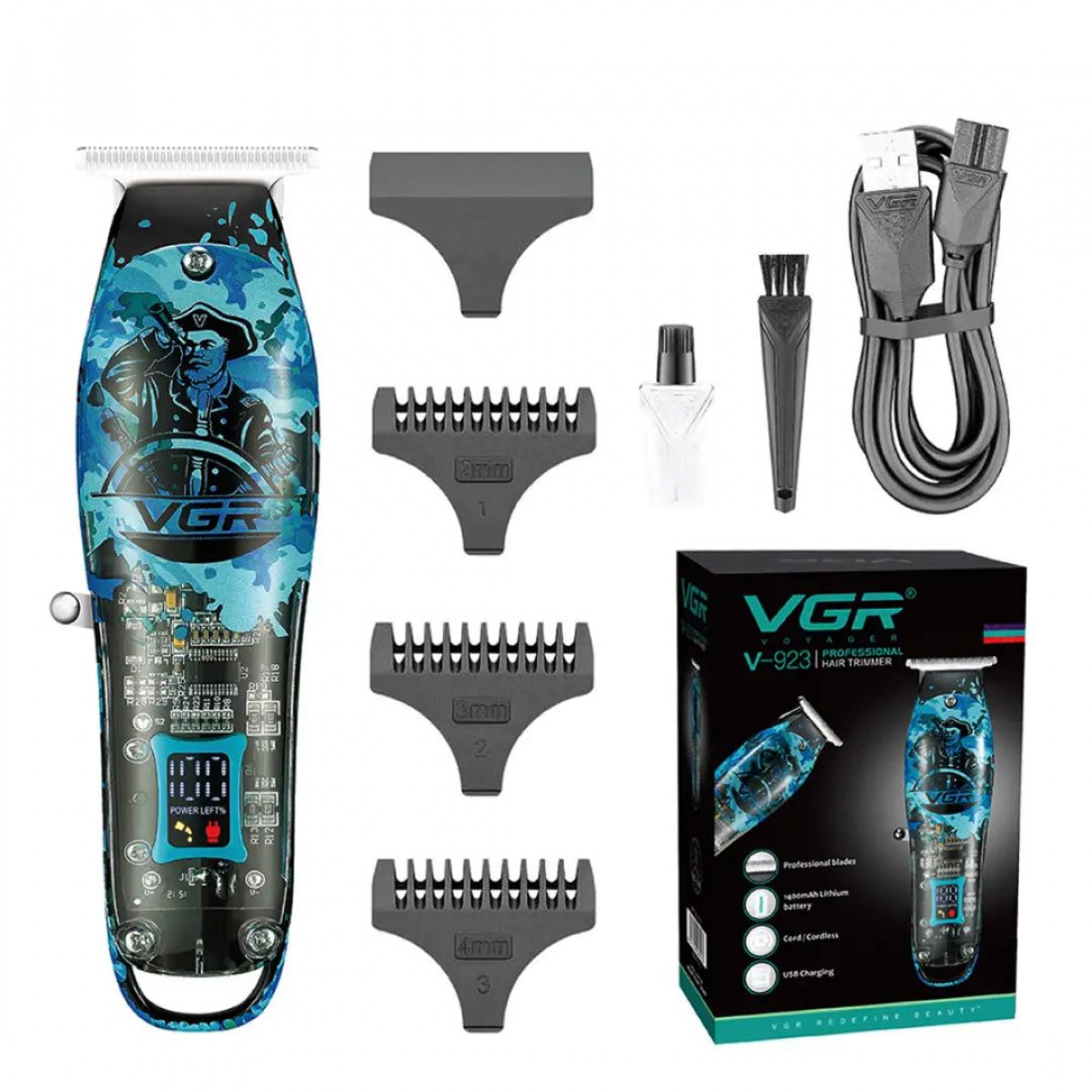 Тример професійний VGR V-923 акумуляторний для волосся і бороди